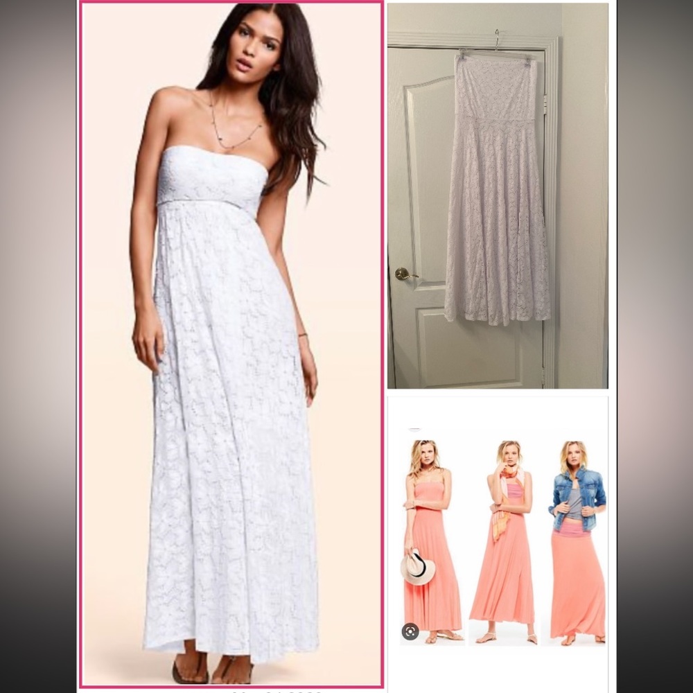 Victoria secret white lace maxi dress size l